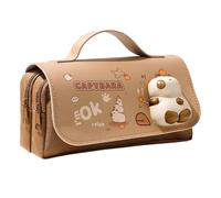 Cute Pencil Case - Capybara Stationery Bag for Kids, Multi-Pocket Pen Holder with Zipper Closure, Pencil Pouch for Girls, Women,School Supplies Office Classroom and Birthday , 8.27x4.13x2.17 Inc