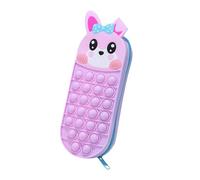Cute Pencil Case, Cartoon Animal Pen Pouch, 8.86x3.19in Silicone Pencil Holder, Flexible Zipper Container, Fun Stationery Organizer for Kids, Students, School, Offices Supplies