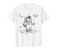 Cute Penguin Astronauta Lunar Explorer Cosmic Adventure Maglietta