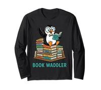 Cute Penguin Book Waddler Reading Books Maglia a Manica