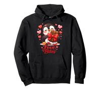 Cute Penguin Chocolate Valentine Love Bites Hearts Felpa con Cappuccio