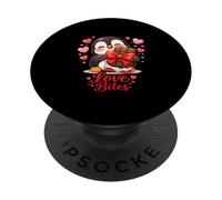 Cute Penguin Chocolate Valentine Love Bites Hearts PopSockets PopGrip Adesivo