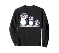 Cute Penguin Family Walking Winter Cartoon Felpa
