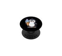Cute Penguin Holding Ice Cream Cone Cartoon PopSockets PopGrip Adesivo