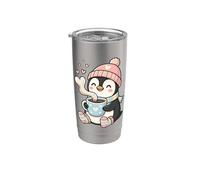 Cute Penguin Hot Cocoa Winter Beanie Scarf Socks Bicchiere termico in acciaio inox doppia parete