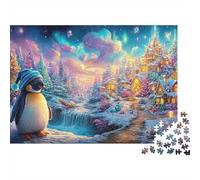 Cute Penguin in Winter Wonderland Puzzle Da 1000 Pezzi Cute Penguin Puzzle Classici Per Tutte Le Età 52x38cm/1000pcs