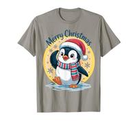 Cute Penguin Merry Christmas Winter Holiday Snowflake Maglietta