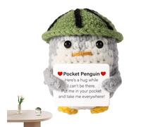 Cute Penguin Pocket Hug Doll, Mini Positive Message Toy, Animal Plush Keepsake Gift, Uplifting Sentiment Card, for Kids, Adults, Family, Friends, reassuring Token