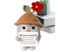 Cute Penguin Pocket Hug Doll, Mini Positive Message Toy, Animal Plush Keepsake Gift, Uplifting Sentiment Card, for Kids, Adults, Family, Friends, reassuring Token