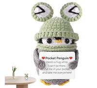 Cute Penguin Pocket Hug Doll, Mini Positive Message Toy, Animal Plush Keepsake Gift, Uplifting Sentiment Card, for Kids, Adults, Family, Friends, reassuring Token