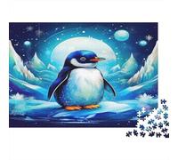 Cute Penguin Sledding in Winter Wonderland Puzzle Impossibili 1000Pcs Decorazione Per La Casa. Giochi Rilassamento E Intelligence Per Adulti E Ragazzi Da 14 Anni 38x26cm/1000pcs