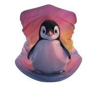 Cute Penguin Standing On Ice Ghetta da Collo Elastico Headwrap Multiuso Sciarpa al Collo per Sports Ciclismo Protezione UV Fascia per Capelli