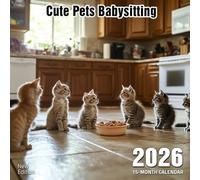 Cute Pets Babysitting 2026 Calendar: Adorable pets posing as funny babysitters