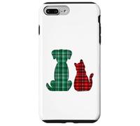 Cute Pets Cat Dog Christmas Holidays Buffalo Plaid XMAS Custodia per iPhone 7 Plus/8 Plus
