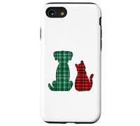Cute Pets Cat Dog Christmas Holidays Buffalo Plaid XMAS Custodia per iPhone SE (2020) / 7/8