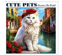 Cute pets discover the world (Wall Calendar 2026 12" x 24" / 30 x 60 cm (open)) CALVENDO 12 Month Wall Calendar