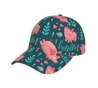 Cute Pig And Bird Donna Uomo Cappellino con Visiera Confortevole Berretto da Baseball Moda Cappellino da Baseball per All'Aperto Pesca Estivo