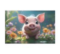 Cute Pig Puzzle Games for Adults E Bambini - for Creativity And Mindfulness - Challenging Jigsaw Puzzles 1000 Pezzi for Family (75×50cm)