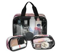 Cute Pig Travel Makeup Bag per donne e uomini, borsa per cosmetici traslucida a forma di maiale, 3 pezzi, grande astuccio per doccia, articoli da toeletta cosmetici organizer, Colore, L, Astuccio per