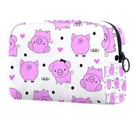 Cute Pig - Trousse da donna, per articoli da toeletta da viaggio, grande, pratica borsa organizer con cerniera, Multi, 18.5x7.5x13cm/7.3x3x5.1in, Beauty case