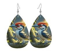 Cute Pileated Woodpecker Orecchini Da Donna Moda Orecchino In Pelle Leggera Orecchini Per Decorazioni Tutti I Giorni