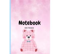 Cute Pink Bear Notebook for Students - 100 Pages for School Notes and Studying