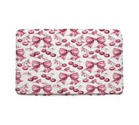Cute Pink Bowknot Modern Aesthetic Fruit Bowknot Zerbino Ingresso Asciugatura Rapida Tappeto Entrata Trappola Sporco Tappeti Da Bagno Per Corridoio Cucina Doccia 40X60Cm