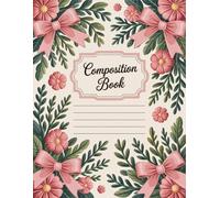 Cute Pink Bows And Vintage Ocean Coquette Composition Notebook: 120 Pages, with Cartoon Cover Design, perfect for Creative Writing, School Notes, ... Design, perfect for Creative Writing, Sc
