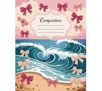 Cute Pink Bows And Vintage Ocean Coquette Composition Notebook: 120 Pages, with Linework Cover Design, suitable for Journaling, Drawing, School Notes, ... Cover Design, suitable for Journaling, Dr