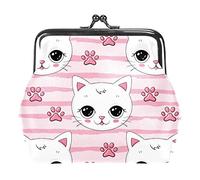 Cute Pink Cats Claw Stripe Pattern Portamonete Portafogli Vintage Pouch Borse per regalo