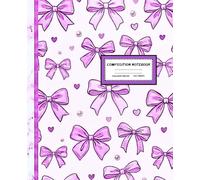 Cute Pink Coquette Bows Composition Notebook: College Ruled Lined Journal, 110 Pages, 7.5 x 9.25 in, Aesthetic School Supplies for Teen Girls and Students