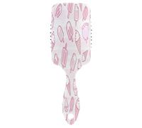 Cute Pink Ice Cream Hair Comb Brush, Spazzola districante, Pettini Donne Antistatico, Pettine Moderno