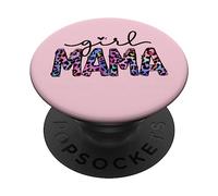 Cute Pink Leopard Mom Design For Women And Proud Girl Mama PopSockets PopGrip Adesivo