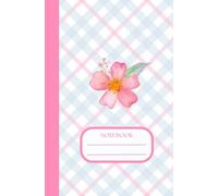 Cute Pink Notebook 5.25 x 8 in, Wide Ruled Paper, 80 Sheets/ 160 Pages, Full Color - Spring Summer Flowers Aesthetic for Journal or Notes Supplies, Suitable for School