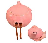 Cute Pink Piglet Ceramic Teapot And Cup Set, Funny Ceramic Pig Teapots, Cute Pig Nose Kettle With Matching Little Rabbit Mugs, Coffee Mug Tea Cup With Handle Gifts For Women Men Home Office Decor