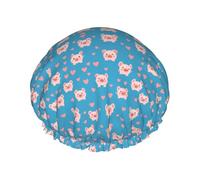 Cute Pink Pigs And Hearts Cuffia Da Doccia Per Donna Antiscivolo Cuffia Da Bagno Impermeabile Shower Caps Per Viaggi Salone Hotel