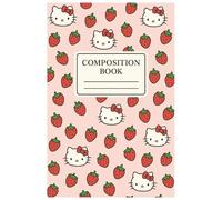Cute Pink Strawberry Composition Notebook | Kawaii Aesthetic Coquette Journal for School, College & Everyday Writing | 6 x 9 in | 110 Pages College Ruled