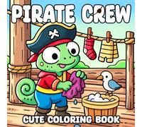 Cute Pirate Crew Coloring Book: Playful Animals Coloring Pages with Ocean Waves, Treasure Hunts, and Whimsical Adventures for All Ages to Relax and Enjoy