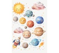 Cute Planets Notebook for Kids: 120 Pages Grid Paper | Solar System Journal with Smiling Planets for School, Drawing & Writing | 6x9 Inches: Adorable ... Planets for Kids, Students & Space Lovers