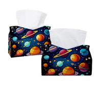 Cute Planets Sistema Solare Spazio con Motivo Stelle Copertura Scatola di Tessuti Rettangolare Porta Tettarelle Decorativo Facciale Dispenser per Bagno Cucina Tavolino Auto