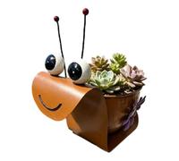 Cute Plant Pots - Metal Flower Pot | Rustic Whimsical Planters, Cute Snail Metal Home Decor For Succulents Cacti Desk Windowsill Living Room Office Home Indoor Outdoor Balcony Patio Yard