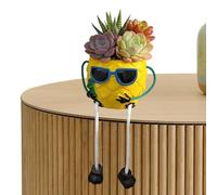 Cute Plant Pots - Novelty Flower Pots | Glasses Pineapple with Legs Statue