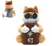 Cute Plush 2-in-1 Car Tissue Box & Trash Can, Adorable Dog Cartoon Design, Multifunctional Storage for Front/Back Seats & Armrest, Soft Decorative Animal Organizer (Brown)