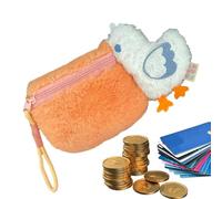 Cute Plush Purse for Kids, Cartoon Animal Pelican Wallet, Zipper Pocket Card Purse, Plush Storage Bag Coin Purse for Women and Girls, portafoglio divertente e funzionale colore arancione, Attributo