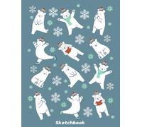 Cute Polar Bears Sketchbook: 110 pages Unlined Drawing Notebook, 8.5x11 Large Sketch Book for Doodling or Sketching Journal