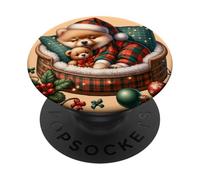 Cute Pomeranian Puppy For Pom Mom Dog Lover Cozy Christmas PopSockets PopGrip Adesivo