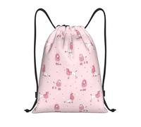 Cute Poodle Dog Que-En Pink_A Borsa con Coulisse Pieghevole Zainetto Stringa Borsa con Cordoncino per Vacanze Donna All'Aperto 36X42Cm