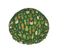 Cute Potted Cactus Cuffia Da Bagno Per Donna Impermeabile Cuffia Da Bagno Flessibile Cuffie Da Doccias Per Spa Hotel Salone
