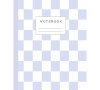 Cute Preppy Notebook in Pastel Blue | Wide Ruled Composition Book with Retro Y2K Checkered Design | Aesthetic School Supplies for Girls, Boys & Teens