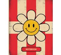 Cute Preppy Smiley Faced Vintage Checkered Wide Ruled Composition Notebook for Girls and Teens, Smiley Faced Journal for Back to School, Work, College,